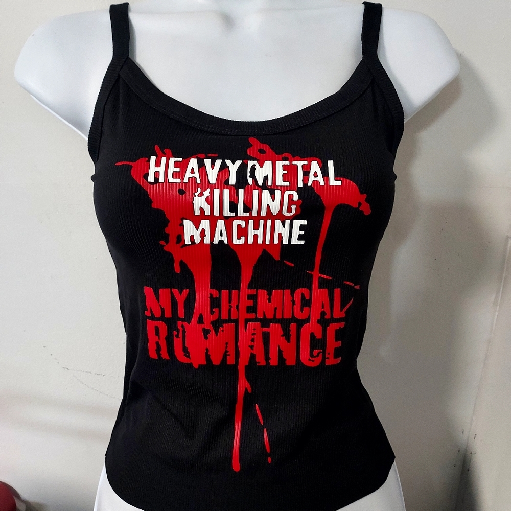 My chemical romance crop top heavy metal killing machine Mcr Tank Top Shirt